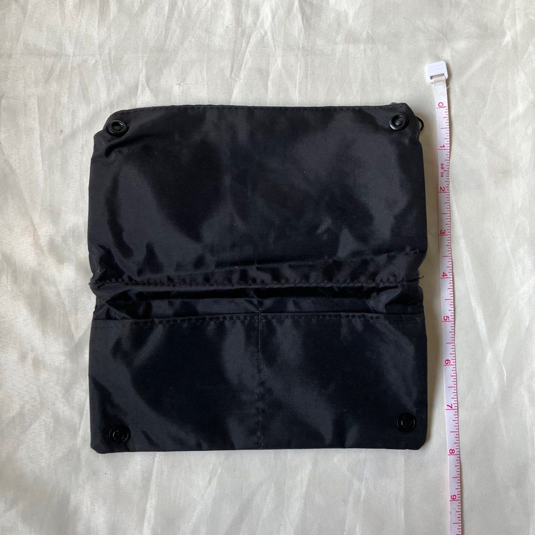 black multiple compartment pencil case pouch (Category: Cases & Sleeves) located in Quezon City. Submitted by namu_milkyway (Listing ID 1408125315, Image 3). Description: Condition: 8/10 (no damage just signs of use) MOP: Gcash MOD: J&T / Same day delivery (from Roxas District, Quezon City).