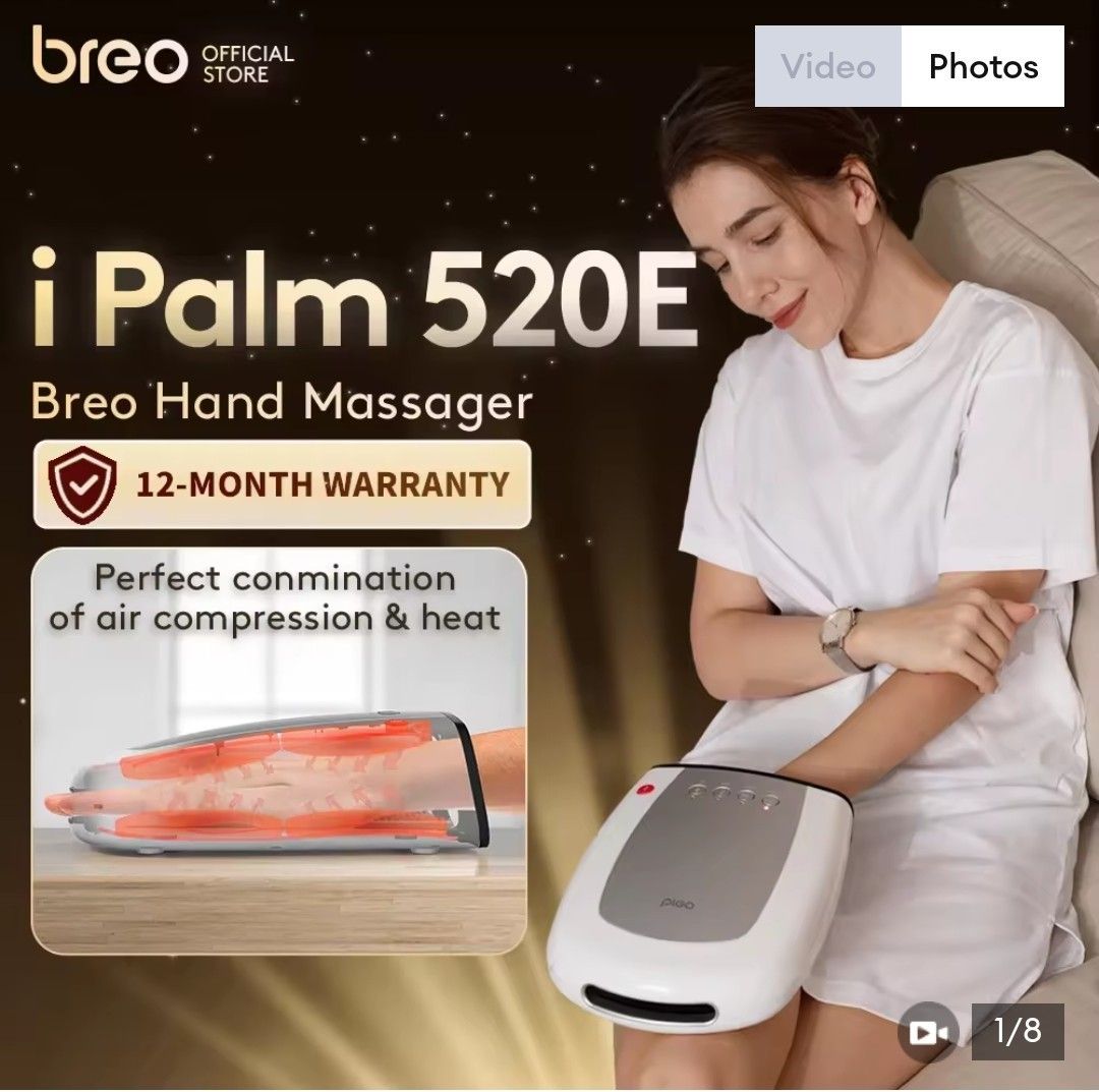 Breo iPalm 520E Electric Hand Massager - Brand New, Health & Nutrition ...