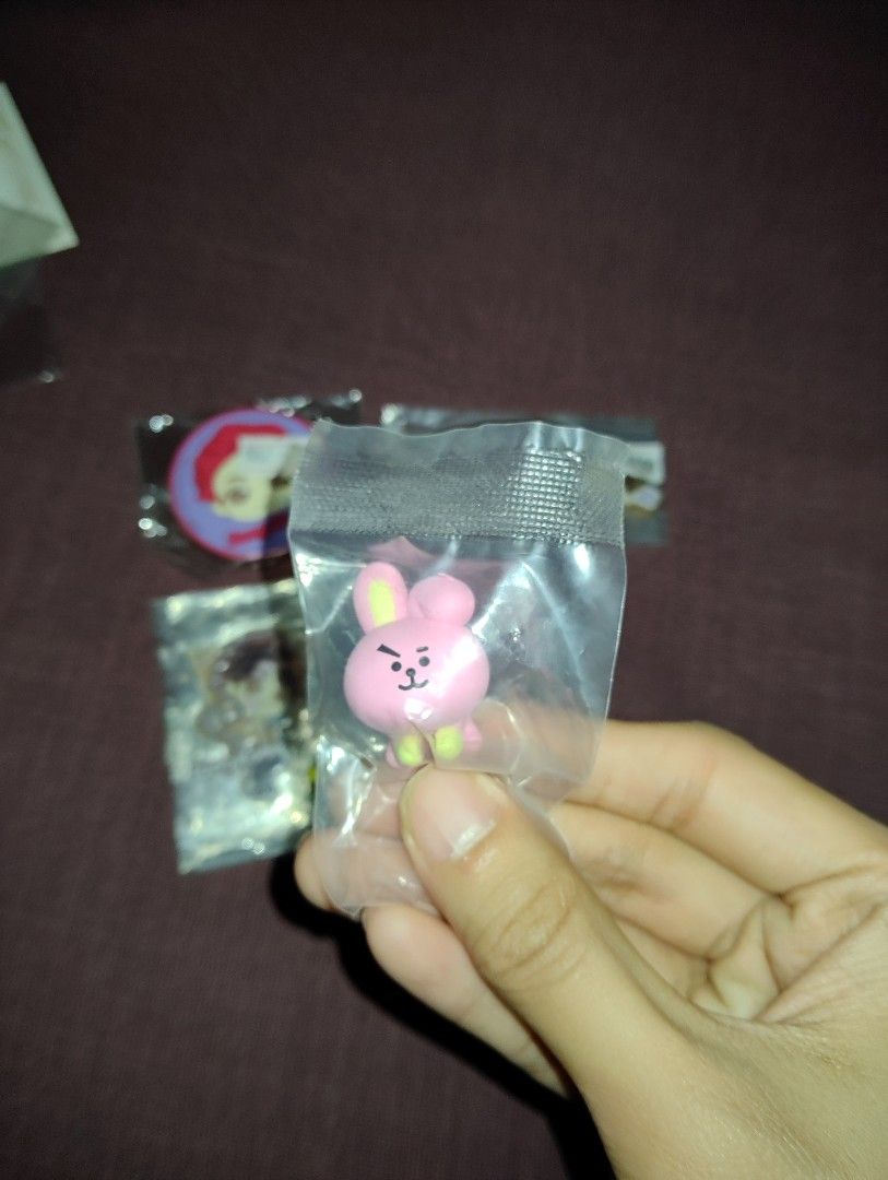 BTS Jungkook Merch Bundle popsocket acrylic standee cooky hugcot (Category: K-Wave Merchandise) located in Pasig City. Submitted by hazelscollectibles (Listing ID 1408276855, Image 2). Description: - BTS Jungkook merchandise bundle - Includes: popsocket keychain, acrylic standee, and Cooky figurine - All items in original packaging - Perfect for BTS fans and collectors - Prices indicated on items take all.