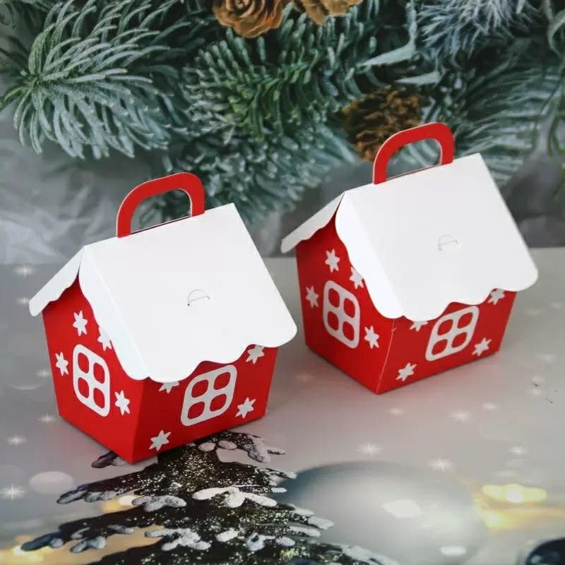 Christmas House Gift Boxes (Category: Storage Boxes & Baskets) located in Manila. Submitted by jimtonline1206 (Listing ID 1408247834, Image 1). Description: - Festive house-shaped gift boxes - Red base with star and window details - White roof with handle - Ideal for small gifts and treats - Adds a Christmas touch to any present Pack of 6 8x6x10cm.