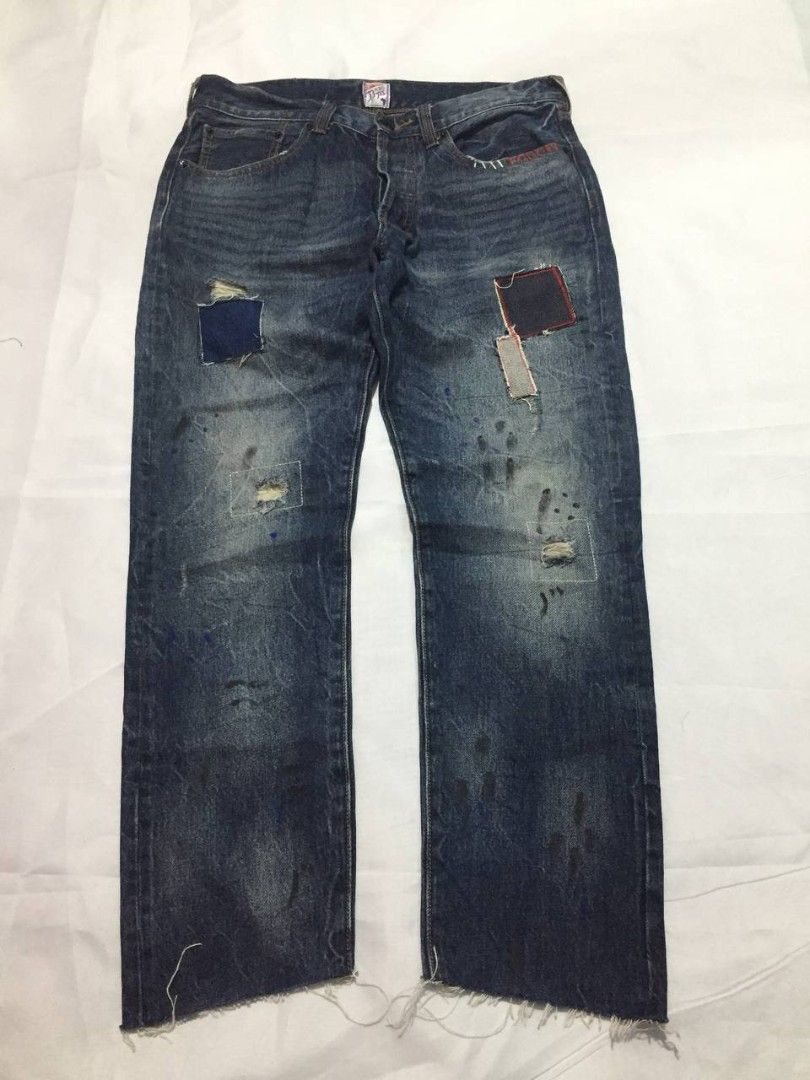 CLASSIC PRPS jeans barracuda boro jeans (Category: Jeans) located in Cagayan de Oro. Submitted by swagdealer (Listing ID 1407910013, Image 1). Description: PRPS made in japan size 32 on tag measurement: waist 17 thigh 12 hem 7 front rise 11 back rise 13 outseam 38 inseam 27 500 pesos make offer for fast transaction📩.