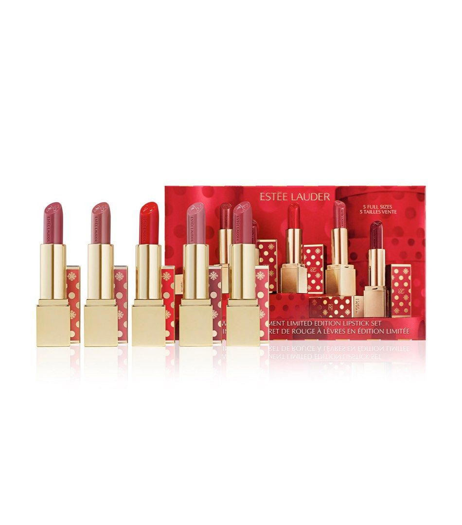 Estee Lauder Unwrap the Moment Lipstick Set (Category: Makeup) located in Bulacan. Submitted by rainedrops_shoppe (Listing ID 1408194279, Image 1). Description: Original Brand New 5 full size bullet lipsticks Estee Lauder Unwrap the Moment 5 limited Edition Lipsticks 1 x Sneak Peak 1 x Blushing Bow 1 x Red Ribbon 1 x Rosy Ribbon 1 x Velvet Ribbon xxx Php 1200 per bullet xxx ****Php 3500 full set***.