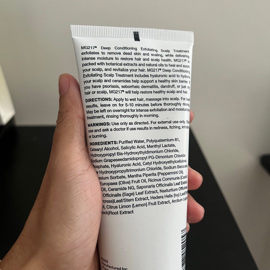 MG217 Exfoliating Scalp Treatment 177mL (Category: Hair) located in Pasig City. Submitted by jesspicks.manila (Listing ID 1408164641, Image 2). Description: 100% Original Salicilic Acid & Botanical Extracts For psoriasis, seborrheic dermatitis, dandruff .