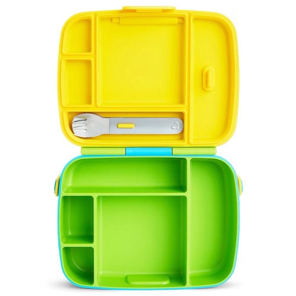 Munchkin Lunch Bento Box w/ Stainless Steel Utensils (Category: Food Organization & Storage) located in Mandaluyong City. Submitted by soraonlineshop (Listing ID 1408119304, Image 3). Description: Color: Light Green BPA -Free Leak proof Manual: https://cdn.shopify.com/s/files/1/0790/4172/4704/files/instruction-manual-17240-lunch-bento-box.pdf?v=1742257766 .