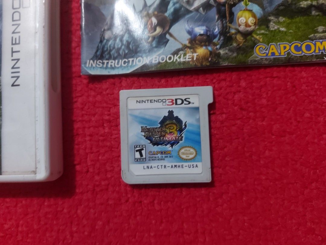 Nintendo 3ds Game Monster Hunter 3 ultimate USA version (Category: Nintendo) located in San Juan City. Submitted by appleusermarioz (Listing ID 1408133789, Image 2). Description: 3DS game RPG , Story game Monster Hunter 3 Ultimate - USA version - English - with Manual insert - Good working, for sale only 1,000 pesos meet Up malls If Interested near sa Place ko Or Pick Up sa place ko quezon city area for sale Only.