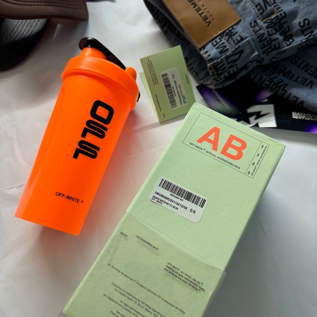 Off-White Shaker Water Bottle (Category: Water Bottles & Tumblers) located in Manila. Submitted by godspeedmnl (Listing ID 1408157843, Image 1). Description: Off-White Shaker Water Bottle 2,189PHP / Colorway: PICS Package included: • Off-White Shaker Water Bottle x 1 • Paper Bag • Free waterproof stickers! -These free waterproof stickers can be used on phones, laptops, and other devices. • GodspeedMnl logo sticker. - • SAME DAY DELIVERY thru Lala