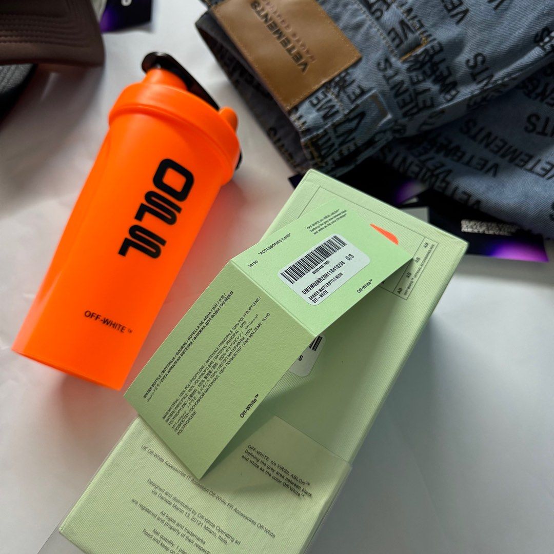 Off-White Shaker Water Bottle (Category: Water Bottles & Tumblers) located in Manila. Submitted by godspeedmnl (Listing ID 1408157843, Image 3). Description: Off-White Shaker Water Bottle 2,189PHP / Colorway: PICS Package included: • Off-White Shaker Water Bottle x 1 • Paper Bag • Free waterproof stickers! -These free waterproof stickers can be used on phones, laptops, and other devices. • GodspeedMnl logo sticker. - • SAME DAY DELIVERY thru Lala