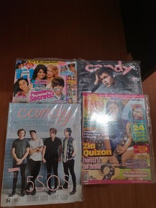 Popstar, J14, Candy, Hot 100 Magazines (Category: Magazines) located in Makati City. Submitted by kookybearsstuff (Listing ID 1408177839, Image 3). Description: Collection of magazines featuring various artists and celebrities. Includes issues of Popstar, J14, Candy, and Hot 100. Some magazines feature 5 Seconds of Summer, One Direction, and other pop stars. -All magazines are in good condition with plastic cover. - You can choose which magazines
