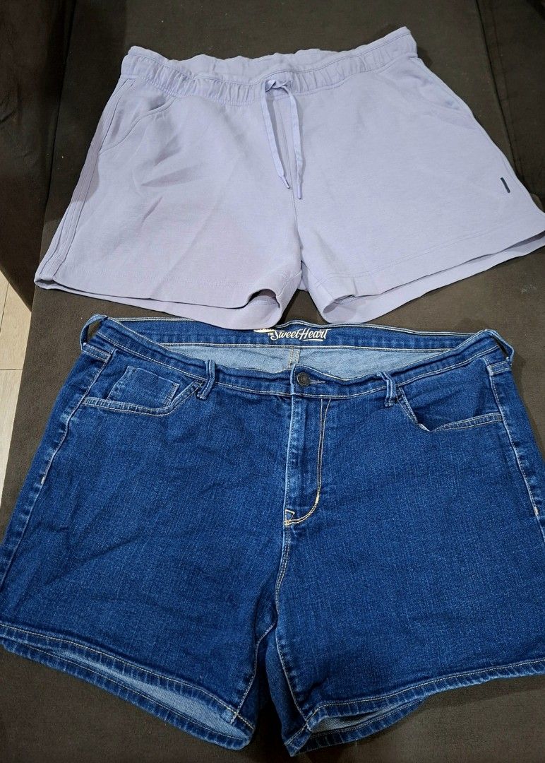 PRELOVED PLUS SIZE SHORTS WOMEN (Category: Shorts) located in Carmona. Submitted by janine14 (Listing ID 1408195804, Image 2). Description: 350/set will fit to 34-37 Includes: Old Navy denim shorts Lavender drawstring shorts location: Carmona cavite.