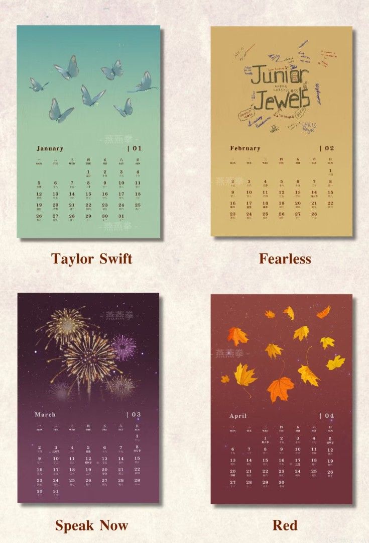 Pre order 2026 Taylor Swift album themed calendar Everything Else on