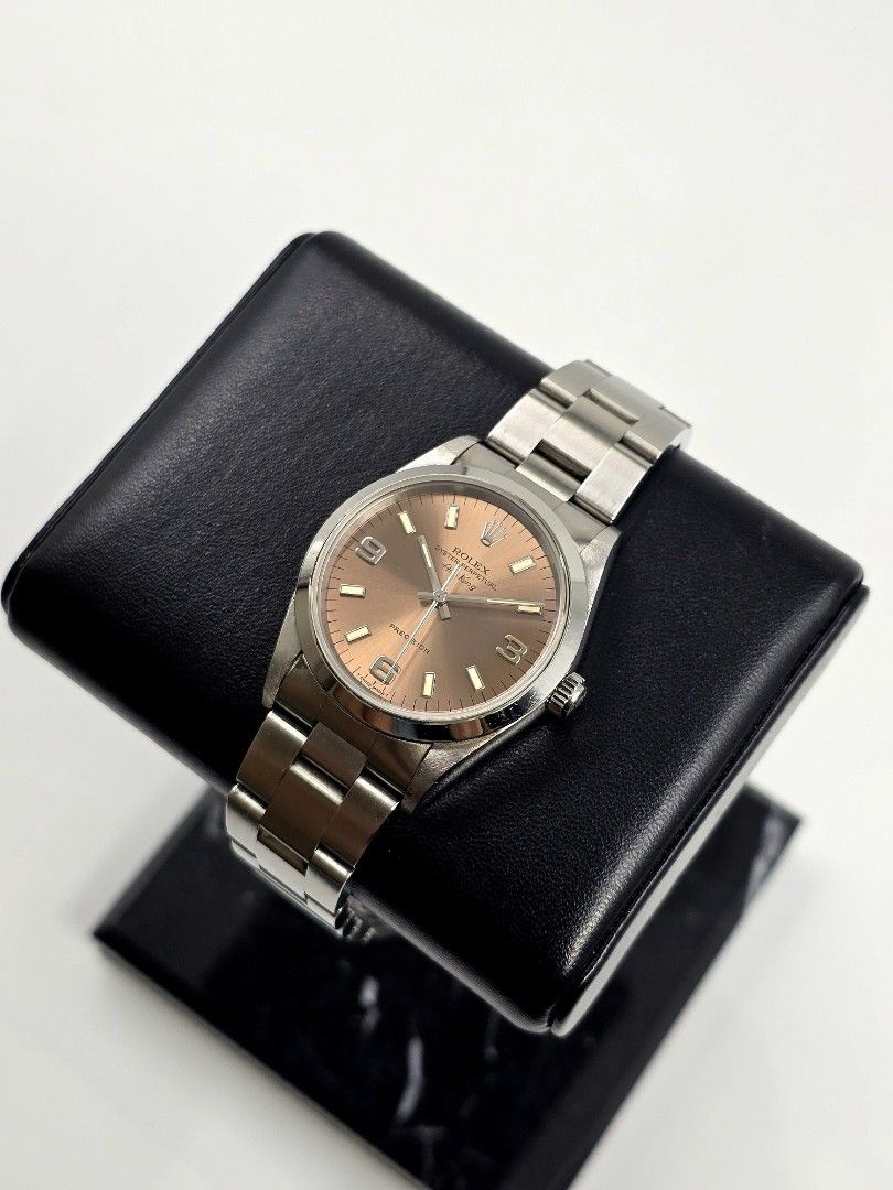 Rolex Airking 34MM Salmon Pink Dial Complete Set (Category: Luxury Watches) located in Makati City. Submitted by jracastelar (Listing ID 1408162980, Image 1). Description: Rolex Airking 34MM 14000 1997 Salmon Pin Dial Creamy Patina Lume Complete Set 9/10 288,500.