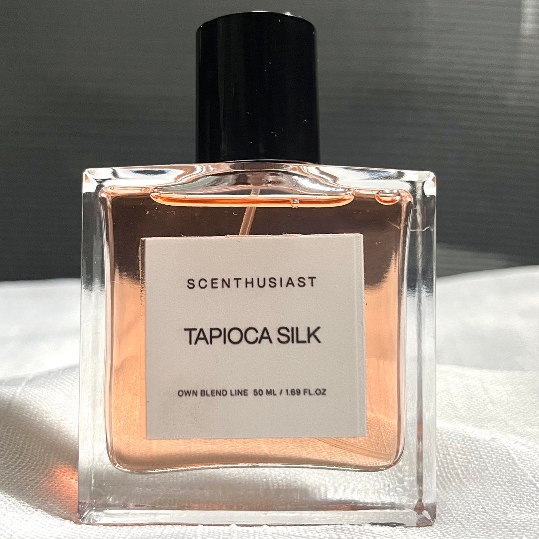 tapioca silk scenthusiast perfume 50ml own blend (Category: Fragrance & Deodorants) located in Taguig. Submitted by whiteforesttea178 (Listing ID 1408241329, Image 1). Description: smells like milk tea tapioca sweet vanilla smell.
