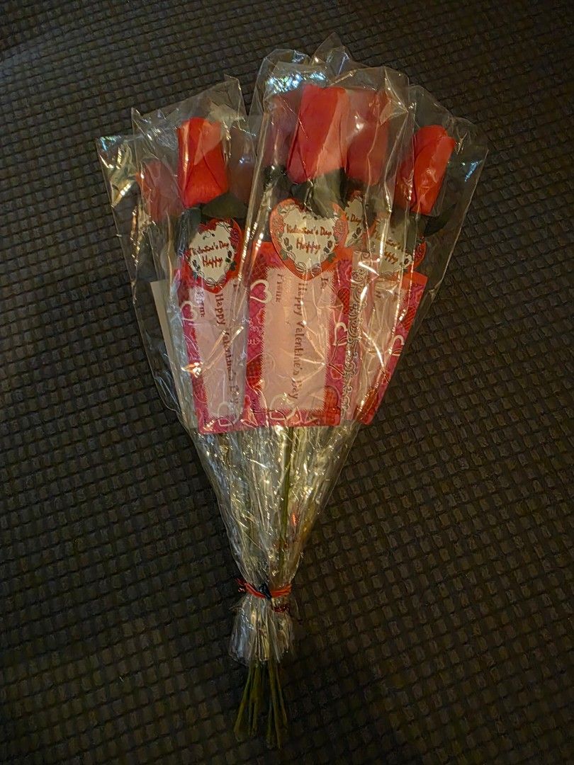 Valentine's Day Plastic Rose (Category: Flowers & Bouquets) located in Tanauan. Submitted by jcang5 (Listing ID 1408160517, Image 1). Description: - Wrapped in clear plastic - Each rose includes a "Happy Valentine's Day" tag - Ideal Valentine's Day gift - PHP 25 per piece - 10 pcs on hand .