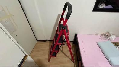 4 Steps Aluminum Step-Ladder Red‼️ (Category: Ladders & Steps) located in Las Pinas. Submitted by techietechtrove (Listing ID 1408456147, Image 2). Description: 4 Steps Aluminum Step-Ladder Red‼️ Measurements: Product Overall Height: 152cm Product Inner Height: 100cm Steps: Width: 43cm Product Inner Length: 50cm Product Outer Length: 76cm.