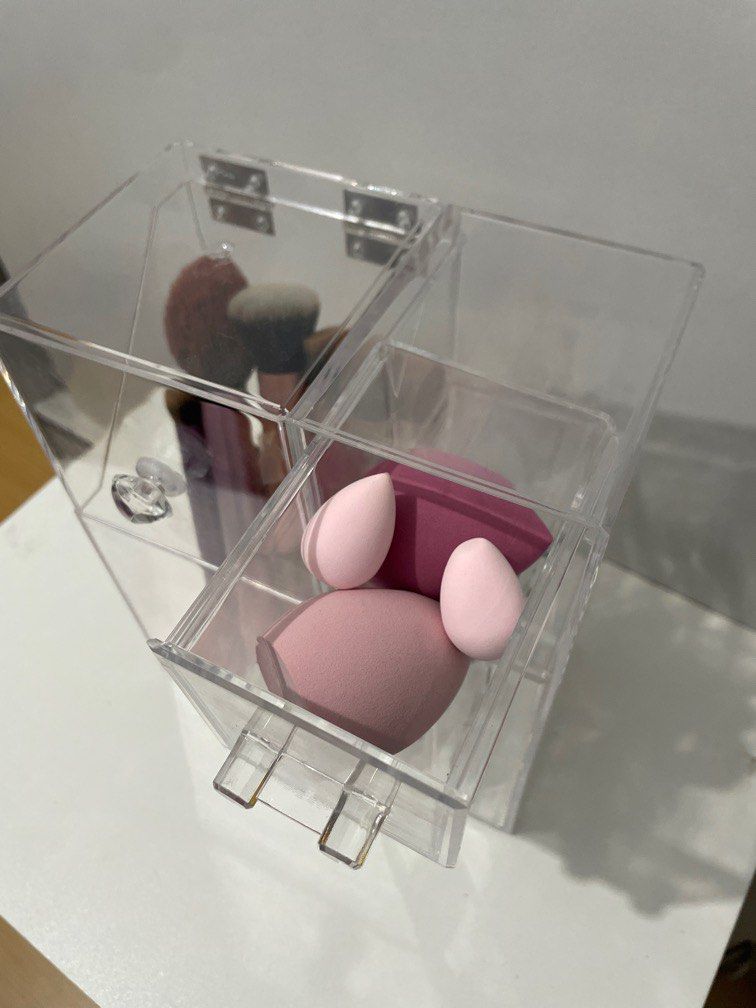 Acrylic Make-up Brush & Accessories Organizer with Small Drawer (Category: Makeup) located in Santa Rosa. Submitted by arkaivess (Listing ID 1408482040, Image 2). Description: Acrylic Organizer (Does not come with the brushes, sponges, and jewelries!! They are just for display) Got this for ₱500+ RFS: Moving Out .