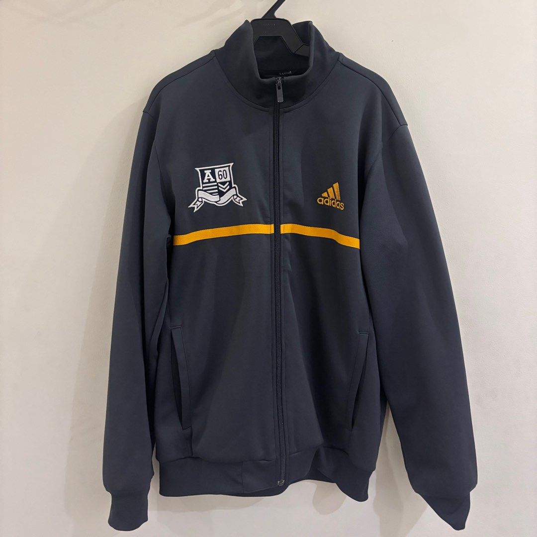 Adidas 60th Anniversary Climalite Track Jacket Zip Up (Category: Coats, Jackets and Outerwear) located in Cebu City. Submitted by trism (Listing ID 1408403890, Image 1). Description: L on tag, fits a M to L (japan size) approx width: 21” length: 26” (shoulder to bottom).