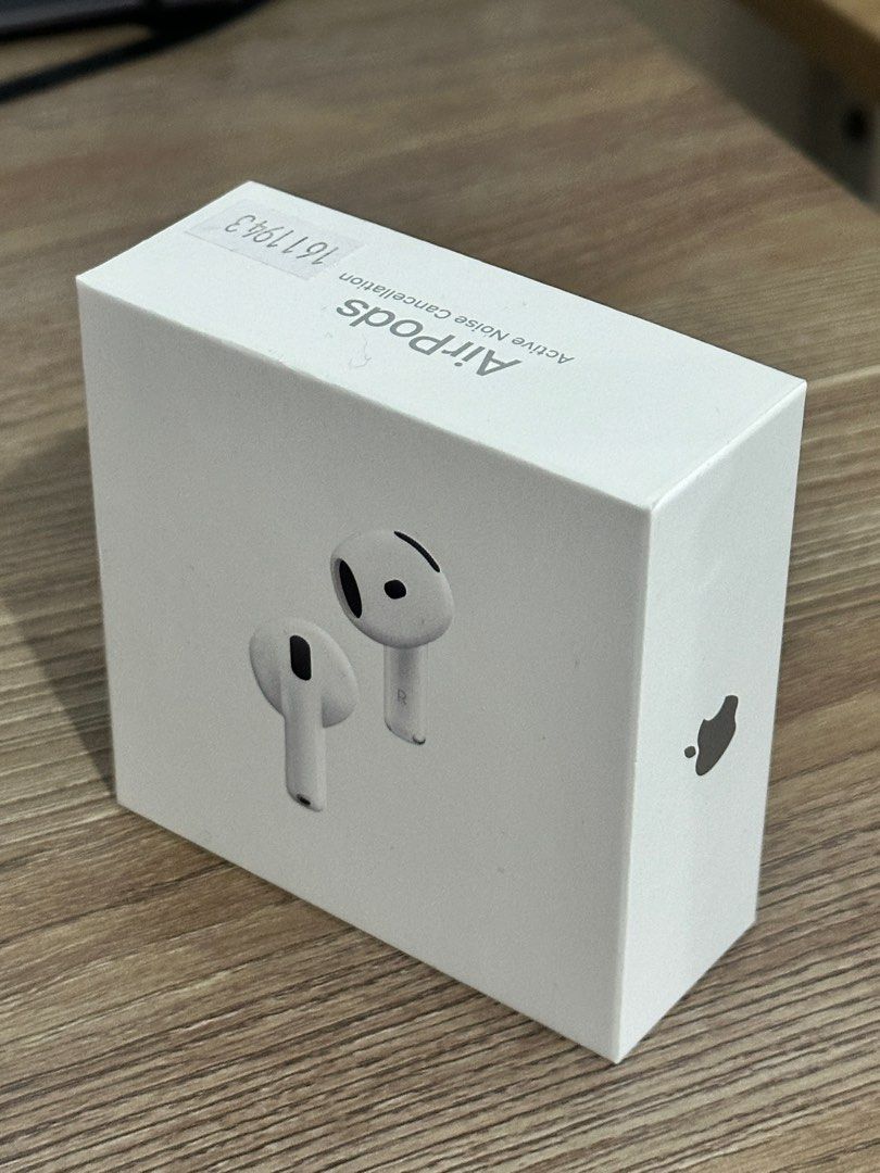 Apple AirPods 4 with Active Noise Cancellation (Category: Earphones) located in Taguig. Submitted by graceeeee. (Listing ID 1408386055, Image 1). Description: AUTHENTIC APPLE US Sourced - Brand new, sealed AirPods 4 - Features Active Noise Cancellation - Includes original packaging - Sealed and brand new - Can show receipt Location: near Venice Grand Canal Mall Shipping: Grab, Lalamove, or J&T.