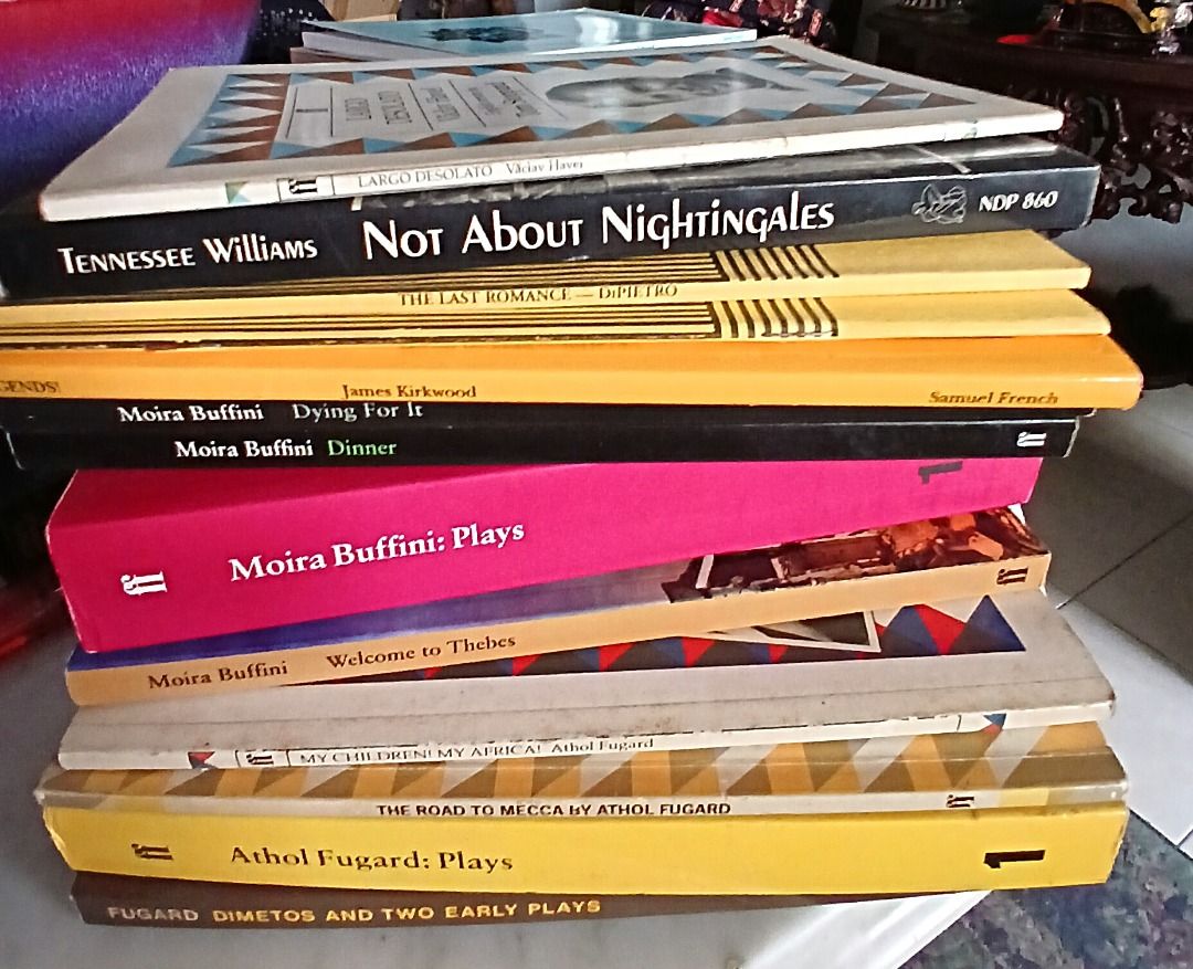 ASSORTED PLAY SCRIPTS (Category: Storybooks) located in Singapore. Submitted by heresstuff (Listing ID 1408387591, Image 1). Description: A variety of modern and contemporary dramatic works: • Largo Desolato by Václav Havel $3 • Not About Nightingales by Tennessee Williams $ 3 • The Last Romance by Joe DiPietro $3 • Art of Murder by Joe DiPietro $3 • Legends by James Kirkwood $10 • Dying For It by Moira Buffini $10 • Dinner by Moira Buffini $10 •