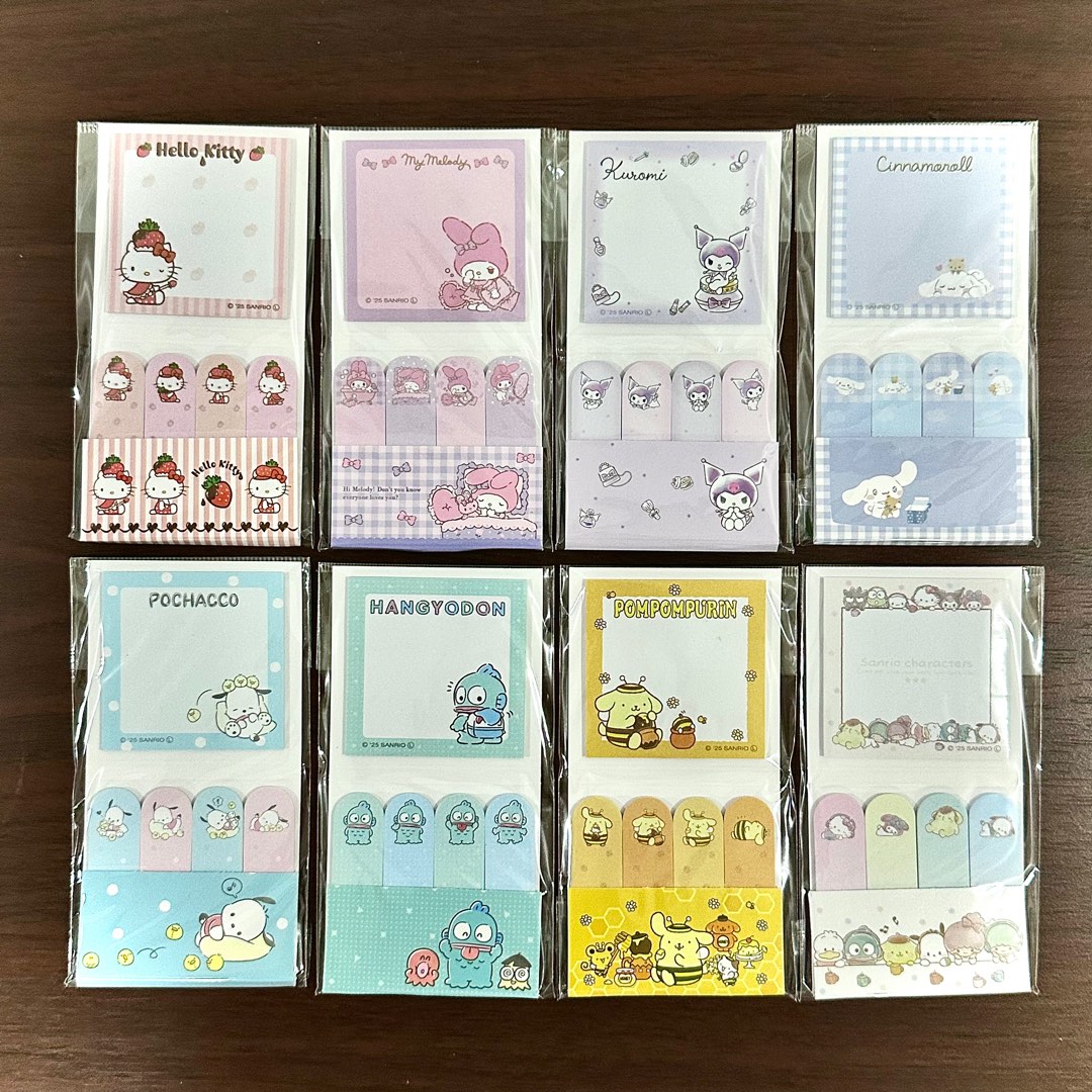 [Authentic] Sanrio Sticky Notes and Page Flags Set Cute Memo Pads and ...