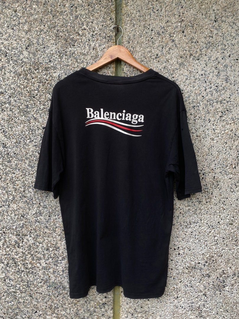 Balenciaga Logo Script Tee (Category: Tshirts & Polo Shirts ) located in Binmaley. Submitted by _callme (Listing ID 1408423064, Image 1). Description: pinholes 22x30.