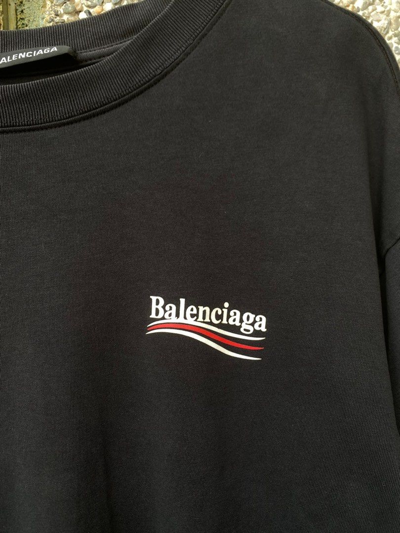 Balenciaga Logo Script Tee (Category: Tshirts & Polo Shirts ) located in Binmaley. Submitted by _callme (Listing ID 1408423064, Image 3). Description: pinholes 22x30.