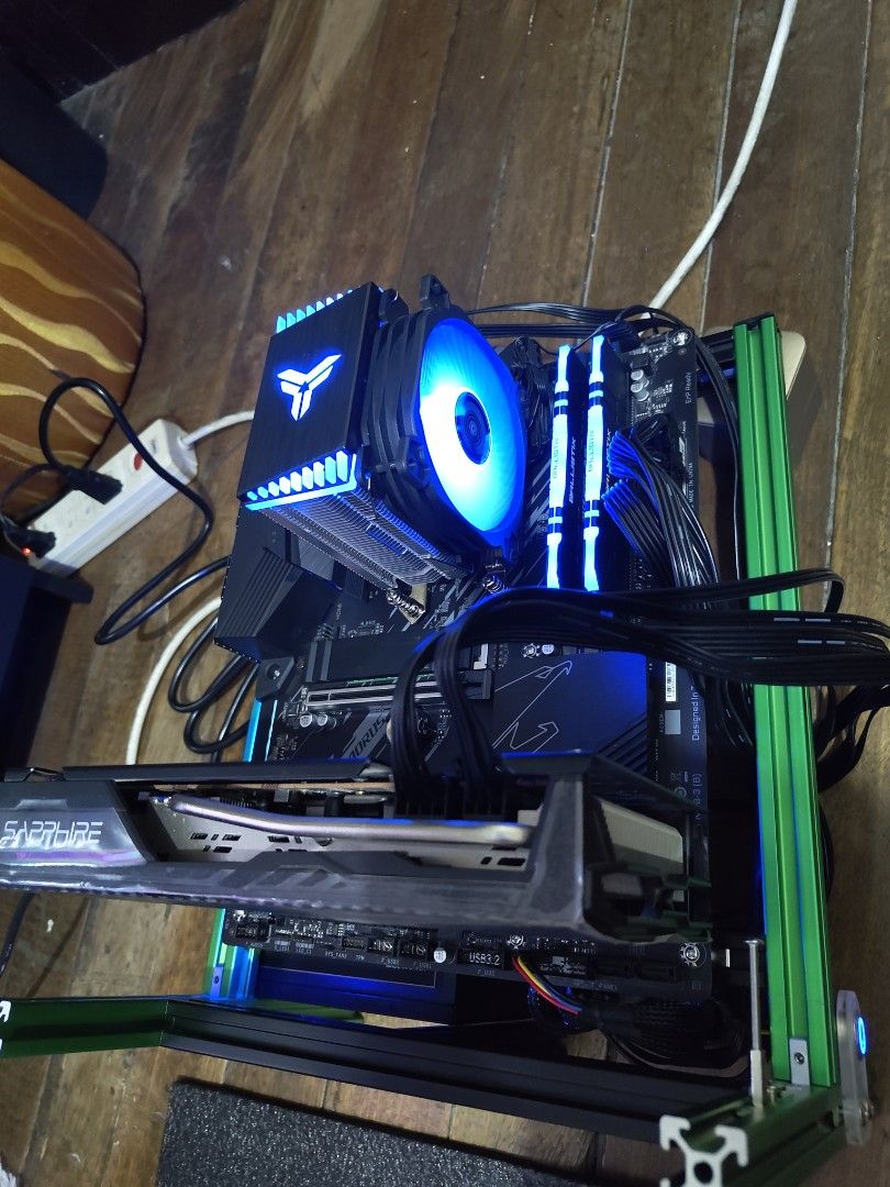 Barely Used Gaming Rig (Category: Desktops) located in Bacoor. Submitted by xandergreg26531 (Listing ID 1408383587, Image 2). Description: Gigabyte Aorus B550 Motherboard AMD Ryzen 5 3600 6-Core 16GB Ballistics RGB RAM AMD Radeon RX 5700XT 8GB 512GB Intel SSD Storage InPlay 650w Fully Modular PSU Jonsbo RGB CPU Cooler DIY Aluminum Kit *Individual component boxes included *No Monitor *No keyboard I built this rig in Dubai and I no longer have time