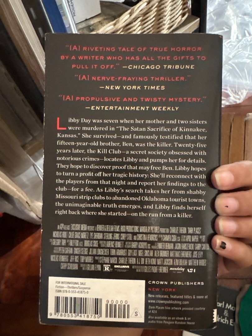 Dark Places by Gillian Flynn (Category: Storybooks) located in Manila. Submitted by patchmi (Listing ID 1408355963, Image 2). Description: RFS: moving out - Dark Places by Gillian Flynn - New York Times Bestseller - Novel about Libby Day and the murder of her family -“Whodunit?”.