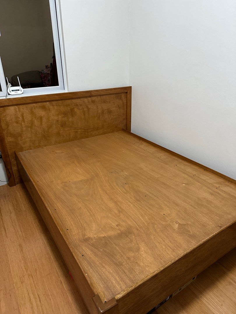 Full Double size bed frame 54x75 (Category: Bed Frames & Mattresses) located in Antipolo. Submitted by _prelovedkikay (Listing ID 1408419098, Image 2). Description: Pinagawa po eto kaya matibay siya Selling it low ginamit lang ng 15days 54x75 full double size .