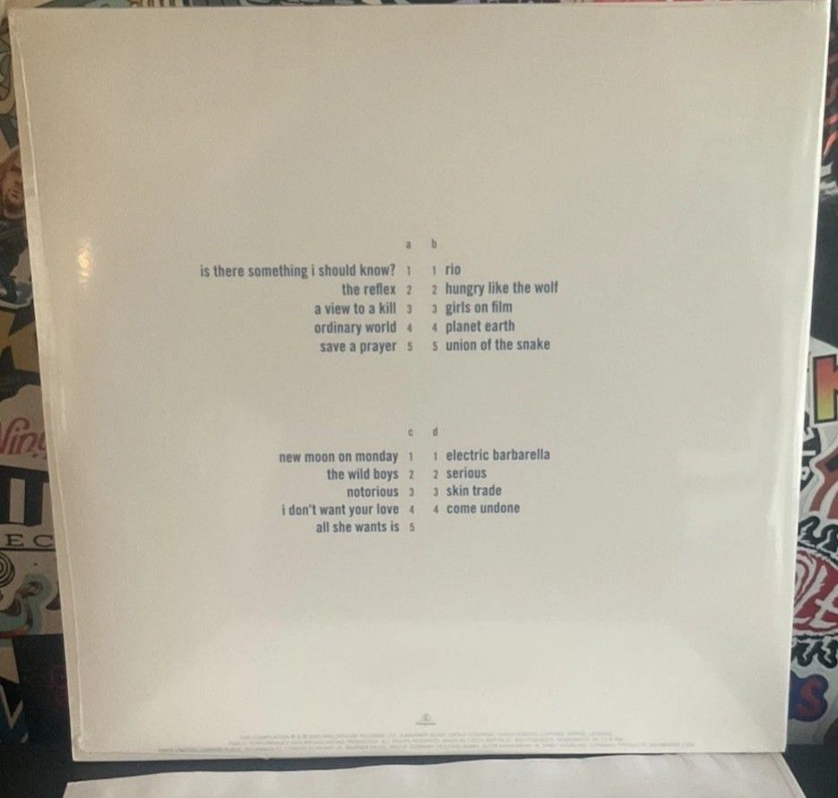 Duran Duran - Greatest Hits vinyl (Category: Vinyls) located in Manila. Submitted by jhenaloymerchandise (Listing ID 1408467777, Image 2). Description: Duran Duran - Greatest Hits vinyl = ₱5,500 Brand New sealed made in USA 2LP.