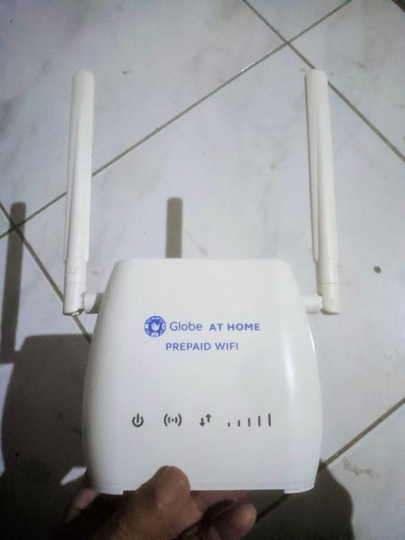 Globe At Home Prepaid WiFi (Category: Networking) located in Manila. Submitted by redridinghood269 (Listing ID 1408391353, Image 1). Description: - Globe At Home Prepaid WiFi router - White color - Two antennas - Features indicator lights - Globe At Home logo present - In good working!!! Globe Prepaid Wifi - Excellent Condition!!!! Meetup in Ayala, Kamuning or Starmall San Jose Del Monte Area. Available also thru Lalamove purchase service. Note: 