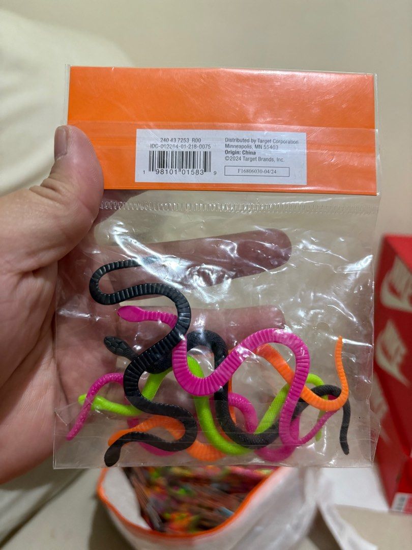 Halloween Toy Snakes - As Pack (Category: Occasions & Party Supplies) located in Quezon City. Submitted by helloqicks (Listing ID 1408381492, Image 3). Description: 🔘TOY SNAKES AND HALLOWEEN PAPER MASK 🔘 ➖ SOLD AS PACK ONLY ➖ 65 sets of 8 piece toy snakes ➖ 2 sets of 24 halloween paper mask ➖ Unused. 🏷️ Selling for 500 for all / as lot Location: Taguig City .