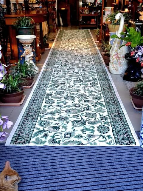 Hallway Runner Rustic Green Botanical (Ivory) Rug. (Category: Carpets, Mats & Flooring) located in Manila. Submitted by trendsettershoppe (Listing ID 1408398873, Image 3). Description: Hallway Runner Rustic Green Botanical (Ivory) Rug. Length: 273 in (6.94 cm) Width: 39 in.(100 cm) Pre-loved. From Japan.