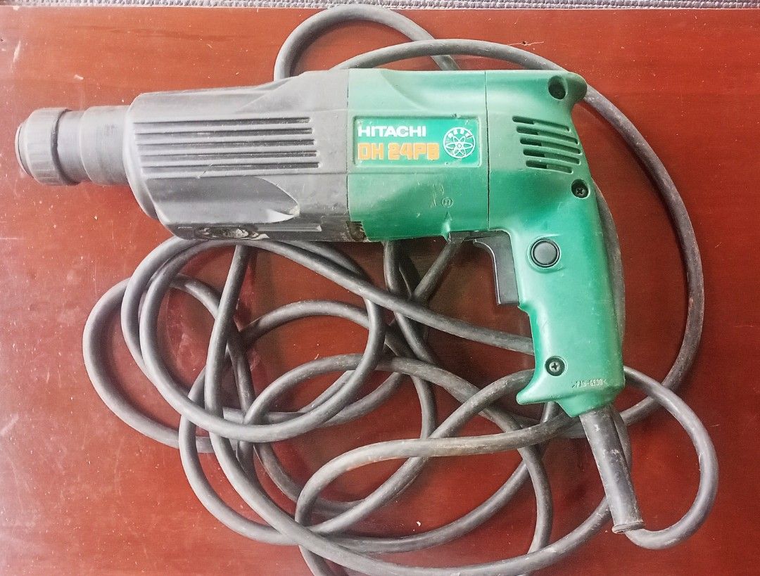 HITACHI Rotary Hammer Drill 220v DH 24PB (Category: Construction Tools & Equipment) located in San Isidro. Submitted by thankugeri87256 (Listing ID 1408460202, Image 2). Description: ✏️Japan Surplus Power Tool ✏️Flaws/Scratches are noticeable. ✏️𝘾𝙤𝙣𝙫𝙚𝙧𝙩𝙚𝙙 𝙥𝙤𝙬𝙚𝙧 𝙛𝙧𝙤𝙢 110𝙫 𝙩𝙤 220𝙫. ✏️Working condish but declared as is. ✏️Approx. gross weight 2.8 kgs. ✏️Heavy Duty ✏️𝙎𝙚𝙡𝙚𝙘𝙩𝙤𝙧 𝙠𝙣𝙤𝙗 𝙢𝙞𝙨𝙨𝙞𝙣𝙜 ✏️𝙎𝙤𝙡𝙙 𝙞𝙣 "𝙖𝙨