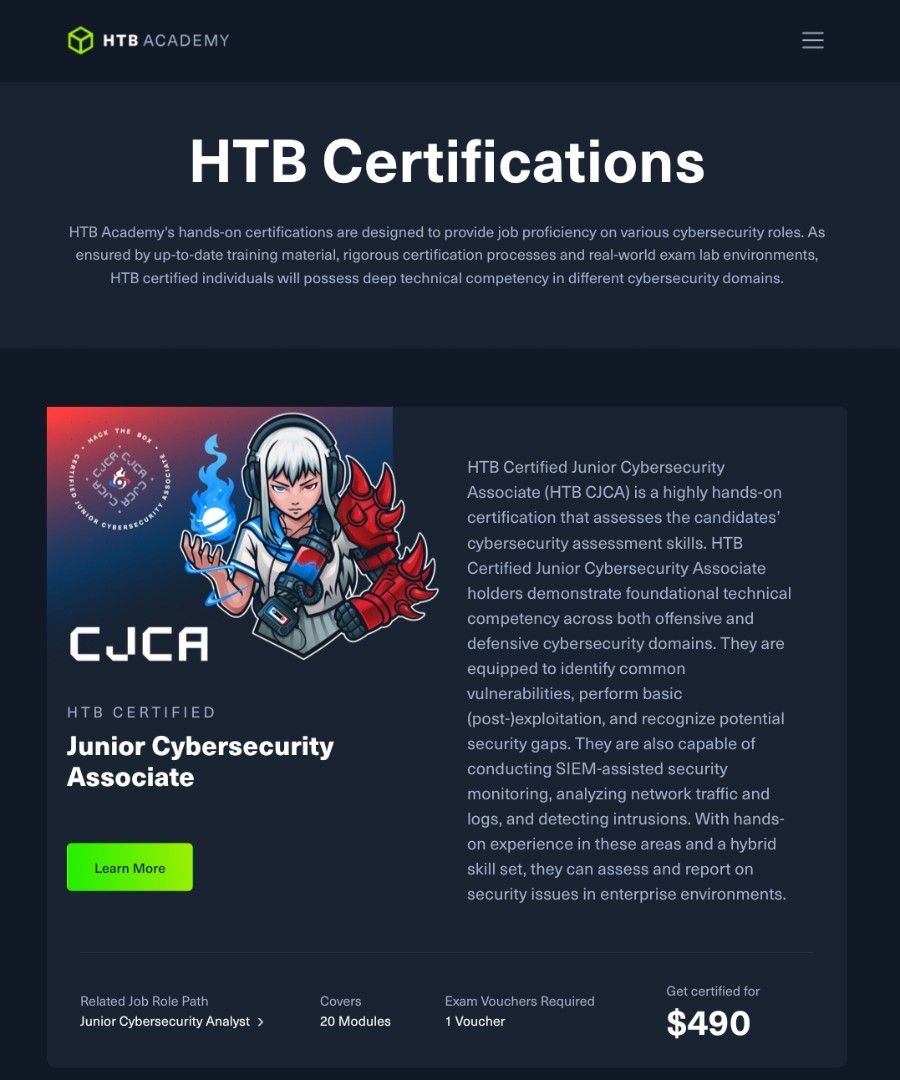 HTB Hack the Box Enterprise Academy Certification 1 year access ...