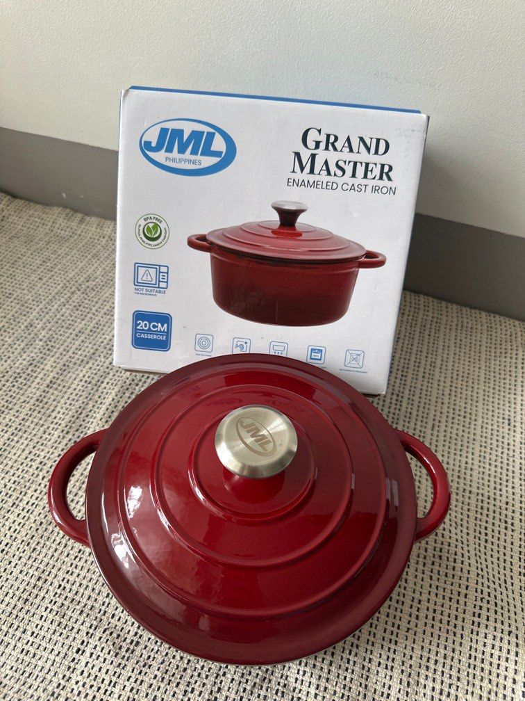 JML Enameled Cast Iron 20cm (Category: Cookware & Accessories) located in Pasay City. Submitted by leostash (Listing ID 1408332094, Image 1). Description: Firm price 📍PASAY 📦Lalamove.