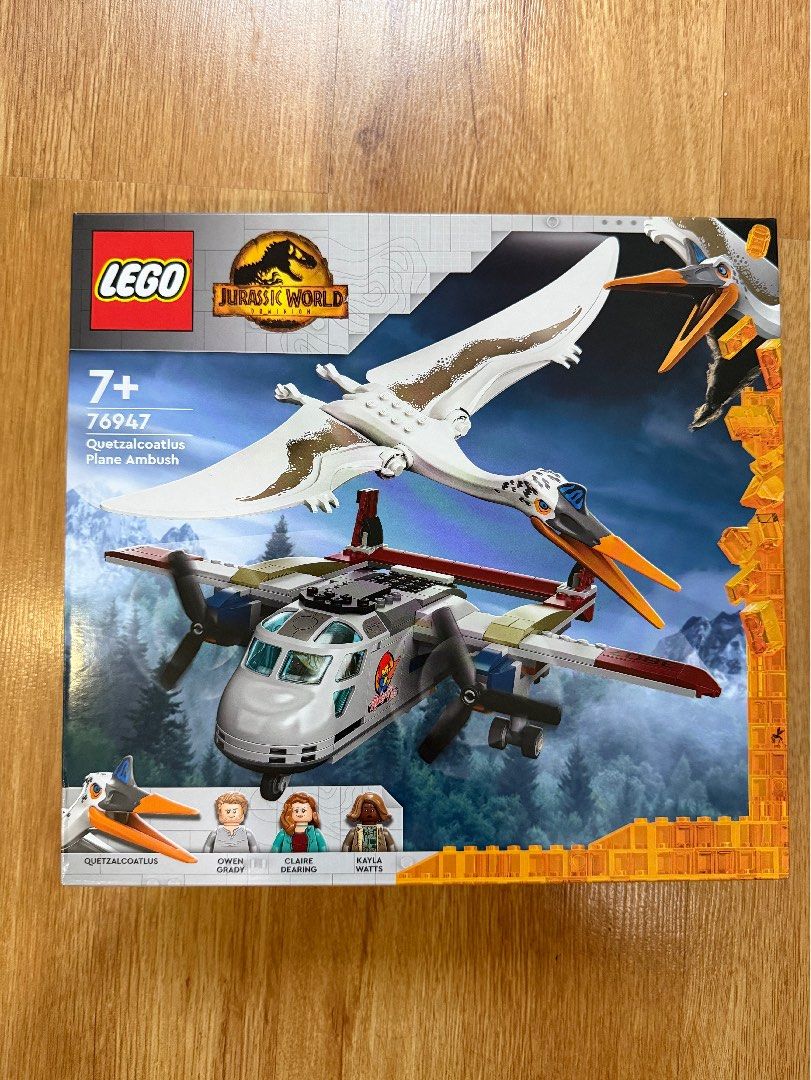 LEGO 76947 Jurassic World Plane Ambush (Category: Lego & Building Sets) located in Quezon City. Submitted by rubicscube (Listing ID 1408406301, Image 1). Description: BNIB. Sealed. Box condition as in photos. MOP: GCash, BPI Buyer to arrange and shoulder pick up from Commonwealth QC - LEGO Jurassic World 76947 Plane Ambush set. - Features a plane and a Quetzalcoatlus figure. - Includes minifigures. - Designed for ages 7+. - Box shows LEGO and Jur