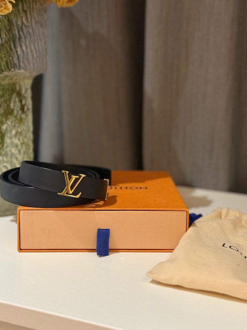 Louis Vuitton LV Initiales Belt (Category: Luxury Accessories) located in Makati City. Submitted by lulu89898989 (Listing ID 1408451064, Image 3). Description: - Authentic Louis Vuitton LV Initiales belt - Black leather strap - Gold-tone LV buckle - Includes original box - Includes dust bag - Stylish accessory.
