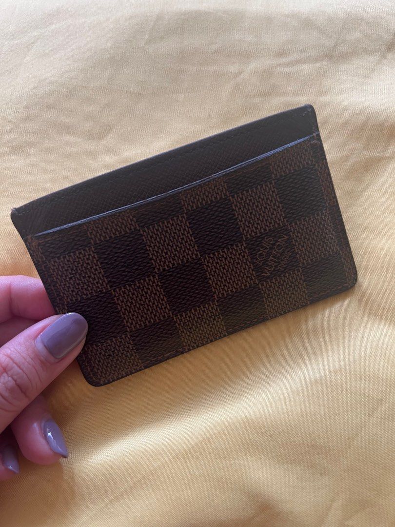 LV Card Holder (Category: Luxury Bags & Wallets) located in Taytay. Submitted by r0bbyroxanne (Listing ID 1407274151, Image 2). Description: Given to me as a gift. Bought in Japan as second hand. - Authentic LV card holder - Features Damier Ebene canvas - Includes original box and dust bag - Perfect for cards and cash - Stylish and practical accessory.