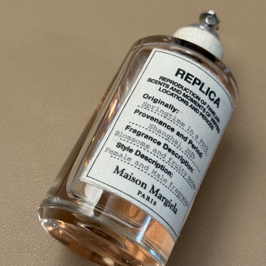 Maison Margiela Replica Springtime in a Park 100ml (Category: Fragrance & Deodorants) located in Quezon City. Submitted by hellolili21 (Listing ID 1408450452, Image 1). Description: - Maison Margiela Replica Springtime in a Park - 100ml bottle 80% full - .