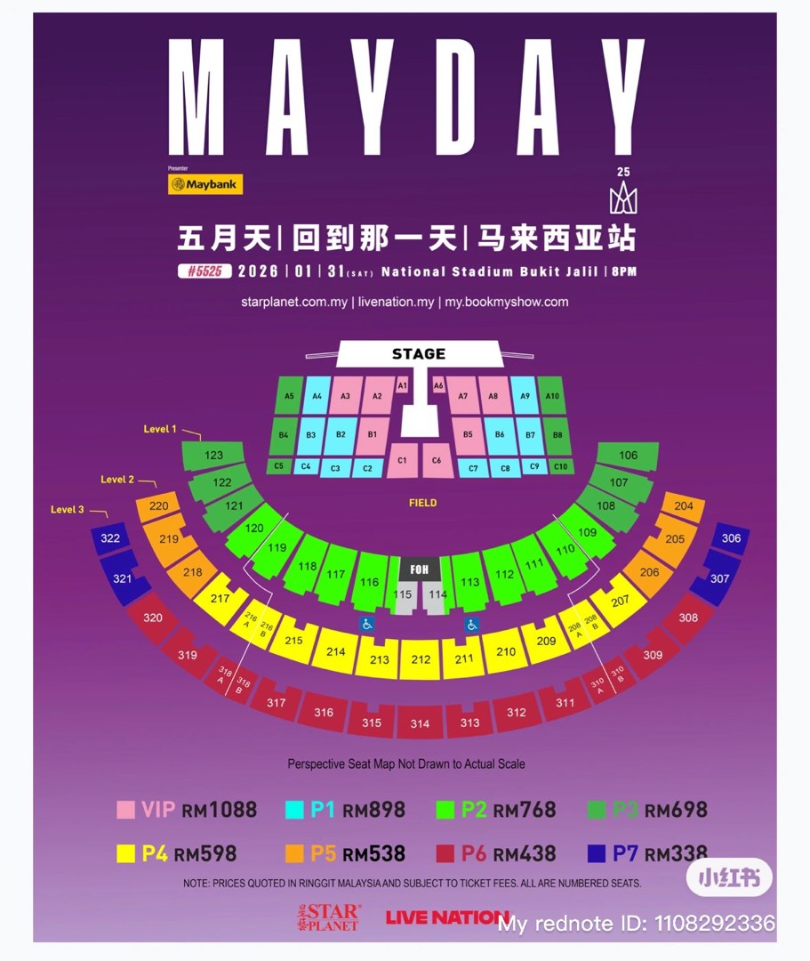 Mayday Concert Ticket - National Stadium Bukit Jalil, Tickets ...