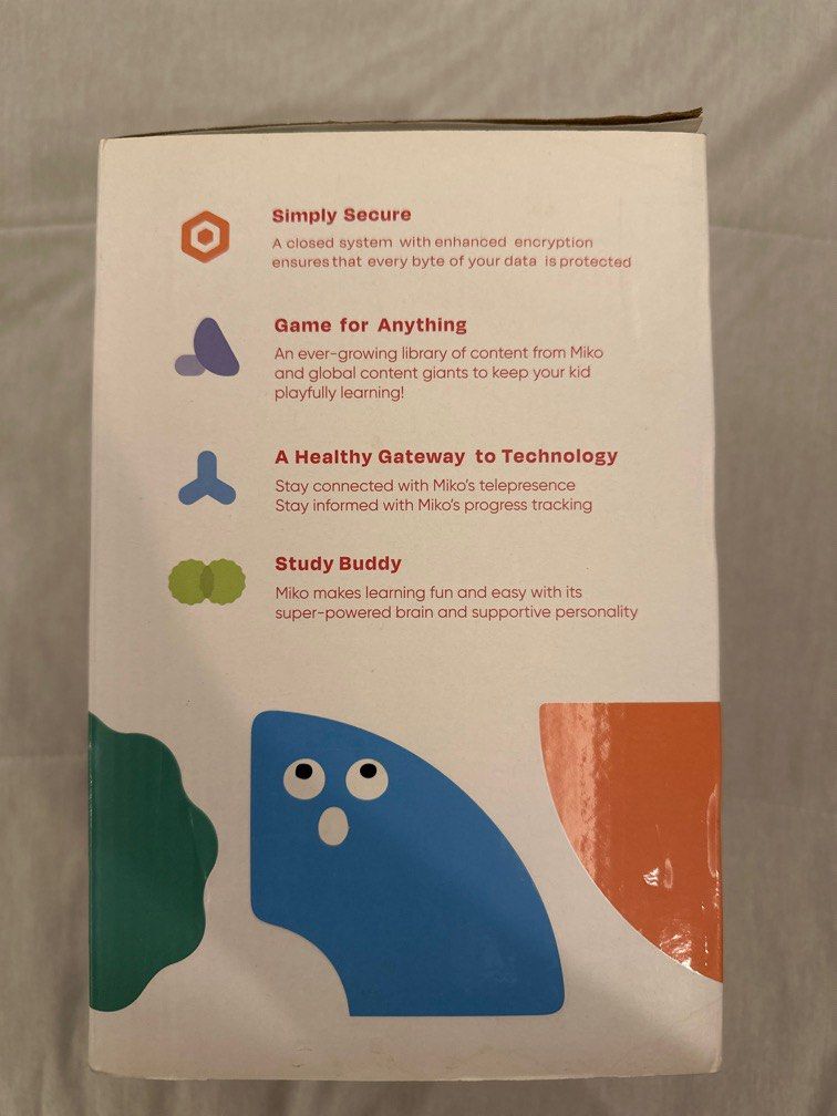 Milo 3 (Category: Infant Playtime) located in Singapore. Submitted by petitedee (Listing ID 1408454591, Image 3). Description: Hardly used it - tried on d only. Usual price $260. No warranty included Info link: https://miko.ai/products/miko-3?srsltid=AfmBOopugwIFBsEJL1HP2Nt0AslSFBns4–fG8859JqMqWP8bNPtKfks.