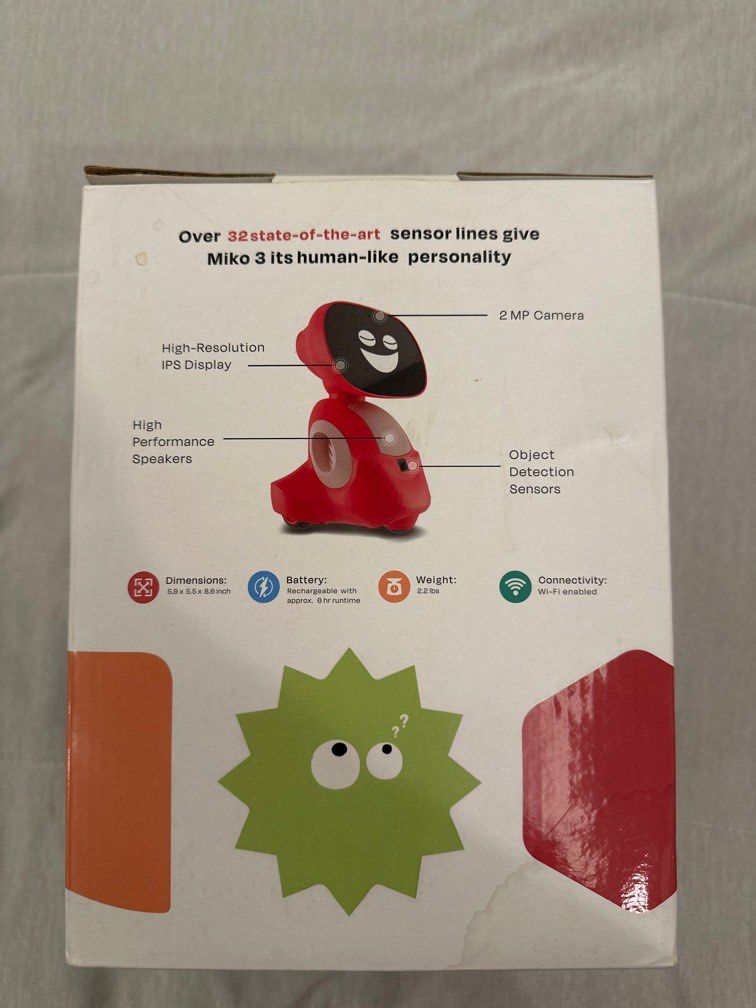 Milo 3 (Category: Infant Playtime) located in Singapore. Submitted by petitedee (Listing ID 1408454591, Image 2). Description: Hardly used it - tried on d only. Usual price $260. No warranty included Info link: https://miko.ai/products/miko-3?srsltid=AfmBOopugwIFBsEJL1HP2Nt0AslSFBns4–fG8859JqMqWP8bNPtKfks.