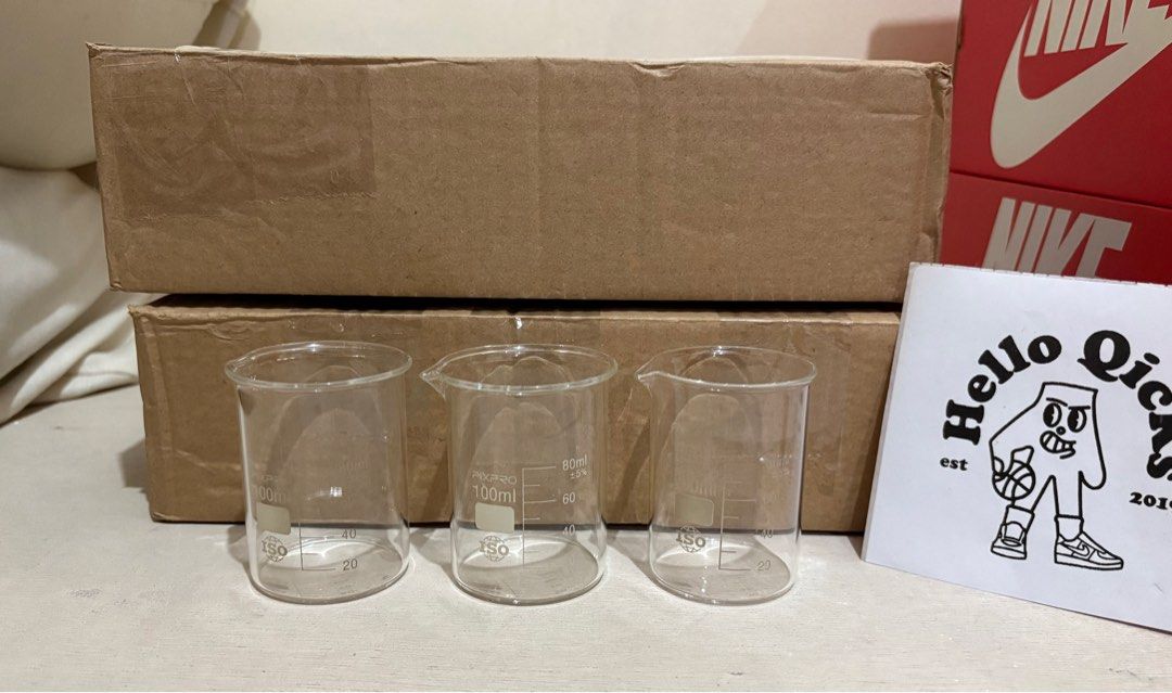 Pixpro 100ml Beaker - sold as pack (Category: Medical Supplies & Tools) located in Quezon City. Submitted by helloqicks (Listing ID 1408382753, Image 1). Description: MOVING OUT SALE 🔘 Pixpro 100ml Beaker 🔘 ➖ SOLD AS PACK ONLY ➖ 20 pieces ➖ Unused. 🏷️ Selling for 200 for 2-boxes ( total of 20 beakers) Location: Taguig City .