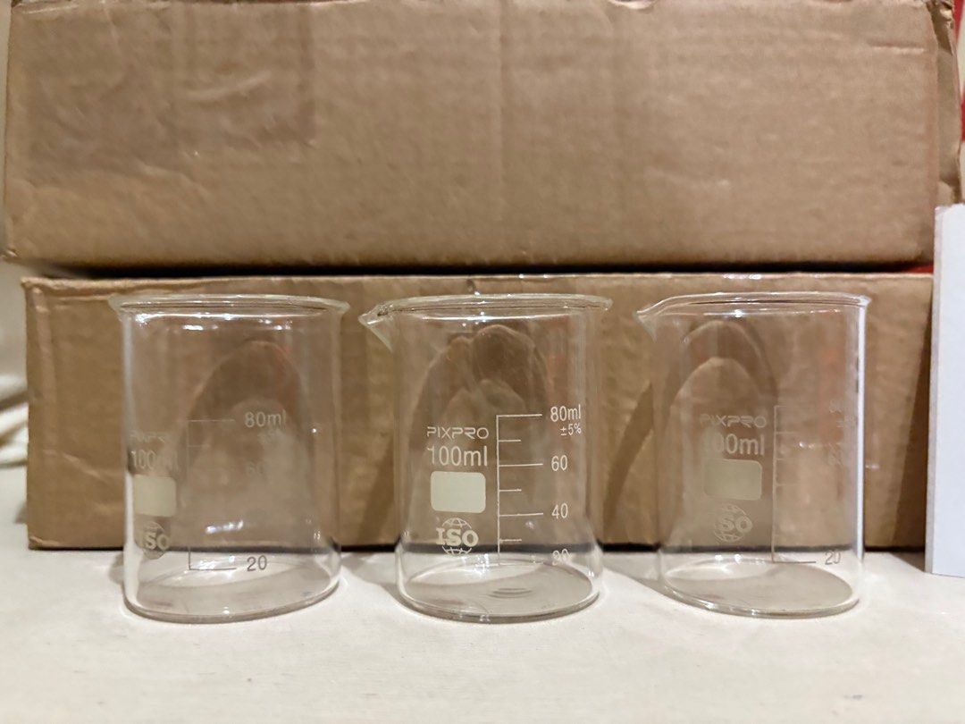 Pixpro 100ml Beaker - sold as pack (Category: Medical Supplies & Tools) located in Quezon City. Submitted by helloqicks (Listing ID 1408382753, Image 3). Description: MOVING OUT SALE 🔘 Pixpro 100ml Beaker 🔘 ➖ SOLD AS PACK ONLY ➖ 20 pieces ➖ Unused. 🏷️ Selling for 200 for 2-boxes ( total of 20 beakers) Location: Taguig City .
