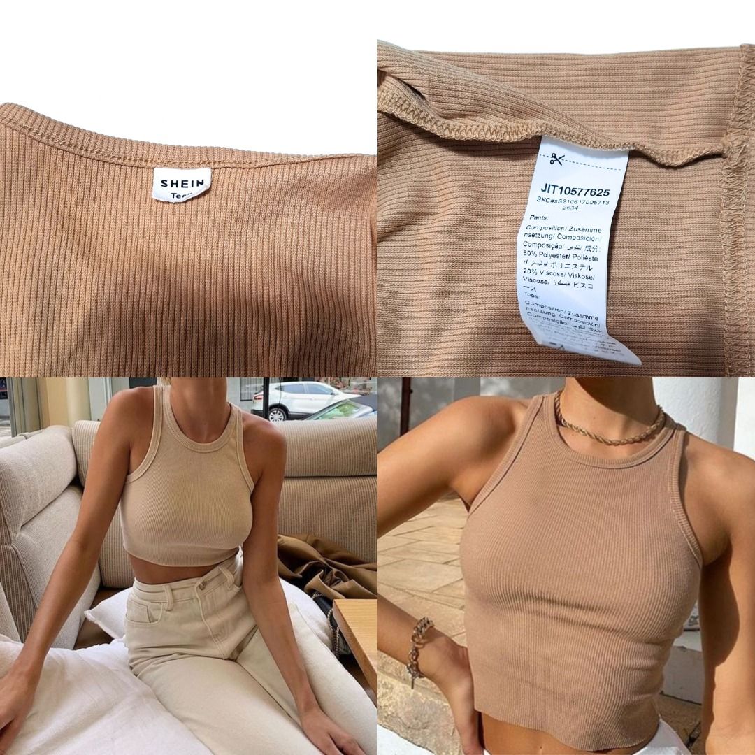 (SALE @79) Ribbed LA top (Category: Sleeveless) located in Baguio. Submitted by a.ugustt (Listing ID 1408362233, Image 2). Description: fits S-semi M sand *ribbed, stretchable, razor back.