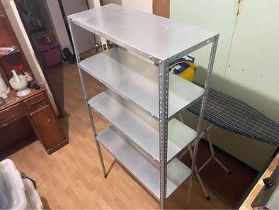 Silver 4 Layer Steel Rack‼️ (Category: Shelves, Cabinets & Racks) located in Las Pinas. Submitted by percythegreatness (Listing ID 1408455729, Image 2). Description: Silver 4 Layer Steel Rack‼️ Measurements: 60cmx30cmx120cm/24”Wx12”Lx40”H.