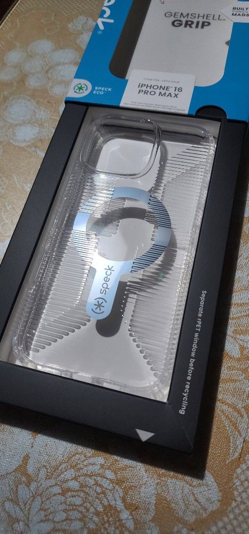 Speck Gemshell Crystal Clear Case for iPhone 16 Pro Max - Clear - Magsafe (Category: Cases & Sleeves) located in Pasig City. Submitted by chemeng.jp (Listing ID 1408319213, Image 2). Description: Brand New and 100% Authentic Model Number: 150733-5085 DESIGNED FOR IPHONE 16 - Speck's i Phone16 Pro Max case offers a perfect fit. This features a transparent, slim, exceptional drop protection with precise cutouts to ensure full access to all ports an