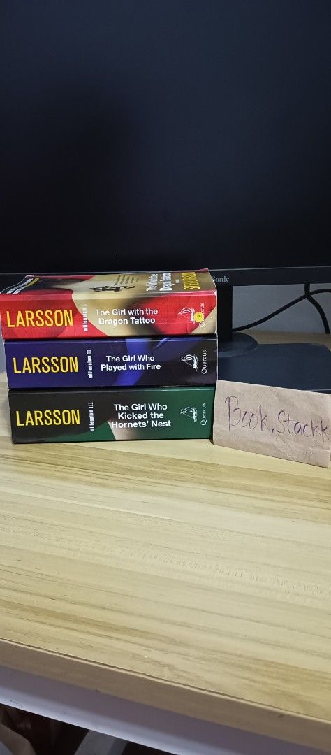 ‎Stieg Larsson Millenium Series - Books 1-3 (Category: Storybooks) located in Calamba. Submitted by book.stackk (Listing ID 1408421515, Image 1). Description: **All books are second hand. Please manage your expectations. ‎❗payment within 24 hours❗ ‎Format: MMPB ‎Condition: tanned pages, foxing, signs of wear on the book cover, creased spine. ‎Price: ₱ 150 bundle ‎Mode of Payment: Gcash or Bank Transfer (BPI, Seabank (Maribank now) or GoTyme) ‎Mod