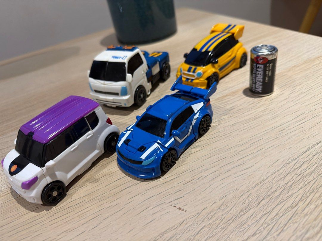 Take for Tobot Toy Cars Set 1”K (Category: Vehicle & Diecast Models) located in Manila. Submitted by tipanty2977 (Listing ID 1408397342, Image 3). Description: - Tobot car set for sale! - Includes: - White and purple car - Blue car (with spoiler) - White truck ("TOBOT-T" printed) - Yellow car - Made of plastic. - Detailed designs. Can still be negotiable.
