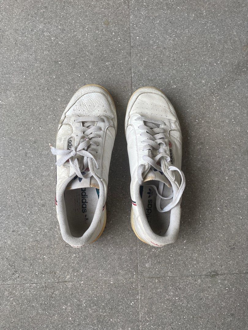 Adidas Continental 80s White Sneakers (Category: Sneakers) located in Quezon City. Submitted by xizoct (Listing ID 1408507879, Image 3). Description: authentic needs cleaning.